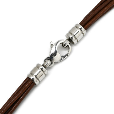ブルガリ BVLGARI トンド サクラ ペンダント イエローゴールド×シルバー K18YG ステンレススチール レザー ネックレス 桜モチーフ SS 18K 750YG 18金 5連ストラップ