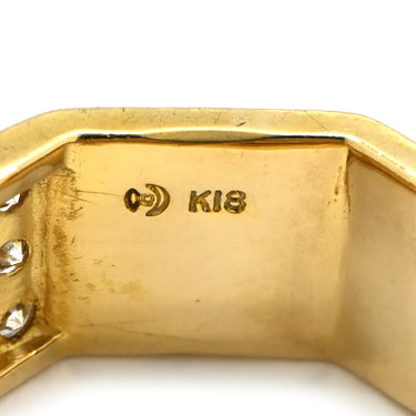 TASAKI TASAKI オクタゴン ダイヤ イエローゴールド K18YG ダイヤモンド リング 指輪 K18YG Au750 18K 18金 八角形 幅広 オールドモデル ヴィンテージ 15号