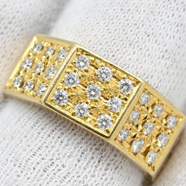 TASAKI TASAKI オクタゴン ダイヤ イエローゴールド K18YG ダイヤモンド リング 指輪 K18YG Au750 18K 18金 八角形 幅広 オールドモデル ヴィンテージ 15号