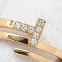 ティファニー Tiffany & Co Tスクエア ラップ ローズゴールド K18PG ダイヤモンド リング 指輪 ピンクゴールド AU750 18K 7石 7P ダイヤモンド 22号