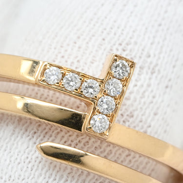 ティファニー Tiffany & Co Tスクエア ラップ ローズゴールド K18PG ダイヤモンド リング 指輪 ピンクゴールド AU750 18K 7石 7P ダイヤモンド 22号