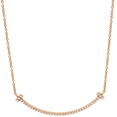 ティファニー Tiffany & Co T スマイル ペンダント スモール ダイヤモンド ピンクゴールド K18PG ダイヤモンド ネックレス T&Co. T smile K18PG Au750 18K 18金