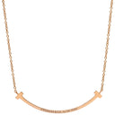 ティファニー Tiffany & Co T スマイル ペンダント スモール ダイヤモンド ピンクゴールド K18PG ダイヤモンド ネックレス T&Co. T smile K18PG Au750 18K 18金