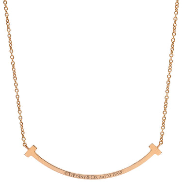 ティファニー Tiffany & Co T スマイル ペンダント スモール ダイヤモンド ピンクゴールド K18PG ダイヤモンド ネックレス T&Co. T smile K18PG Au750 18K 18金
