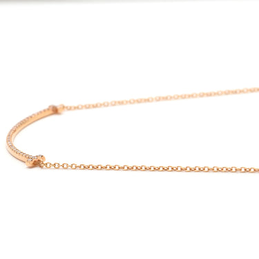 ティファニー Tiffany & Co T スマイル ペンダント スモール ダイヤモンド ピンクゴールド K18PG ダイヤモンド ネックレス T&Co. T smile K18PG Au750 18K 18金