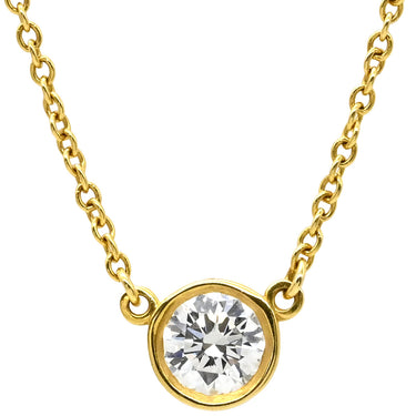 ティファニー Tiffany & Co バイザヤード シングルダイヤモンド ペンダント イエローゴールド K18YG ダイヤモンド ネックレス Au750 T&Co. 1P エルサペレッティ