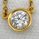 ティファニー Tiffany & Co バイザヤード シングルダイヤモンド ペンダント イエローゴールド K18YG ダイヤモンド ネックレス Au750 T&Co. 1P エルサペレッティ