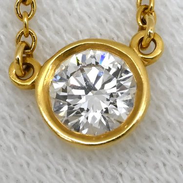 ティファニー Tiffany & Co バイザヤード シングルダイヤモンド ペンダント イエローゴールド K18YG ダイヤモンド ネックレス Au750 T&Co. 1P エルサペレッティ