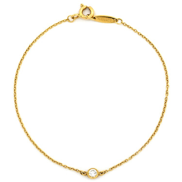 ティファニー Tiffany & Co バイザヤード イエローゴールド K18YG ダイヤモンド ブレスレット Au750 18K 18金 T&Co. エルサペレッティ ダイヤ 1P 1石 1粒