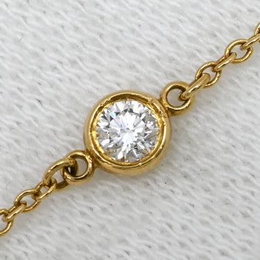 ティファニー Tiffany & Co バイザヤード イエローゴールド K18YG ダイヤモンド ブレスレット Au750 18K 18金 T&Co. エルサペレッティ ダイヤ 1P 1石 1粒