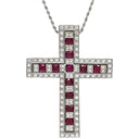 ダミアーニ DAMIANI ベルエポック ラージサイズ ホワイトゴールド K18WG ダイヤモンド ルビー ネックレス ペンダント 750 18金 ダイヤ ルビー クロス 十字架