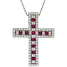 ダミアーニ DAMIANI ベルエポック ラージサイズ ホワイトゴールド K18WG ダイヤモンド ルビー ネックレス ペンダント 750 18金 ダイヤ ルビー クロス 十字架