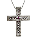 ダミアーニ DAMIANI ベルエポック ラージサイズ ホワイトゴールド K18WG ダイヤモンド ルビー ネックレス ペンダント 750 18金 ダイヤ ルビー クロス 十字架