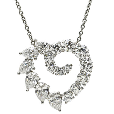 ハリーウィンストン Harry Winston オープンクラスター ダイヤ ハート ラージ PEDPHSLGOC プラチナシルバー Pt950 ダイヤモンド ネックレス
