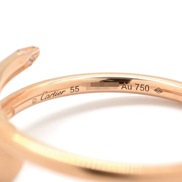 カルティエ Cartier ジュストアンクル SM ダイヤ B4244800 ピンクゴールド K18PG ダイヤモンド #55(JP15) リング 指輪 18K 750AU 釘モチーフ 15号