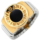 ブルガリ BVLGARI トゥボガスリング イエローゴールド×ブラック K18YG ステンレススチール オニキス #51 リング 指輪 AU750 18K 18金 YG×SS コンビ 11号