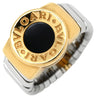 ブルガリ BVLGARI トゥボガスリング イエローゴールド×ブラック K18YG ステンレススチール オニキス #51 リング 指輪 AU750 18K 18金 YG×SS コンビ 11号