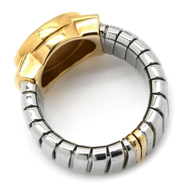 ブルガリ BVLGARI トゥボガスリング イエローゴールド×ブラック K18YG ステンレススチール オニキス #51 リング 指輪 AU750 18K 18金 YG×SS コンビ 11号