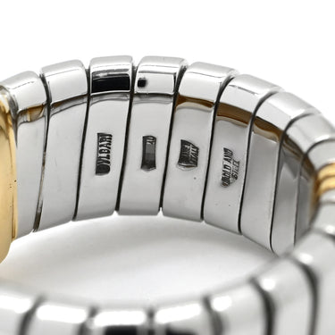 ブルガリ BVLGARI トゥボガスリング イエローゴールド×ブラック K18YG ステンレススチール オニキス #51 リング 指輪 AU750 18K 18金 YG×SS コンビ 11号