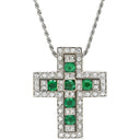 ダミアーニ DAMIANI ベルエポック M ホワイトゴールド K18WG ダイヤモンド エメラルド ネックレス ペンダント 750 18金 ダイヤ エメラルド クロス 十字架