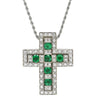ダミアーニ DAMIANI ベルエポック M ホワイトゴールド K18WG ダイヤモンド エメラルド ネックレス ペンダント 750 18金 ダイヤ エメラルド クロス 十字架