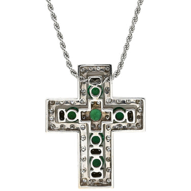 ダミアーニ DAMIANI ベルエポック M ホワイトゴールド K18WG ダイヤモンド エメラルド ネックレス ペンダント 750 18金 ダイヤ エメラルド クロス 十字架