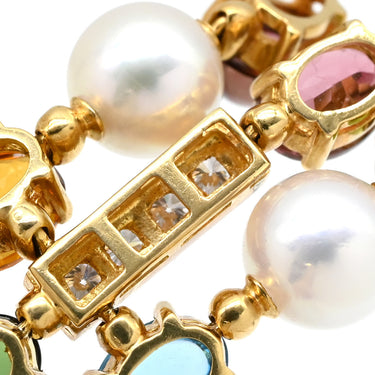 ブルガリ BVLGARI アレグラ マルチカラー イエローゴールド×マルチカラー K18YG ダイヤモンド パール マルチストーン ネックレス BVLGARI パール ダイヤ ペンダント 18K 750YG