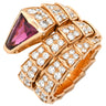 ブルガリ BVLGARI セルペンティ ヴァイパー ダブルコイル 347595 ピンクゴールド K18PG ダイヤモンド ルベライト 14039 リング 指輪 ダイヤモンド ルベライト 18K 750 15号