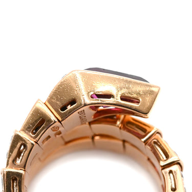 ブルガリ BVLGARI セルペンティ ヴァイパー ダブルコイル 347595 ピンクゴールド K18PG ダイヤモンド ルベライト 14039 リング 指輪 ダイヤモンド ルベライト 18K 750 15号