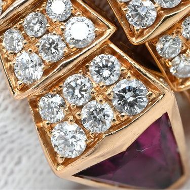 ブルガリ BVLGARI セルペンティ ヴァイパー ダブルコイル 347595 ピンクゴールド K18PG ダイヤモンド ルベライト 14039 リング 指輪 ダイヤモンド ルベライト 18K 750 15号