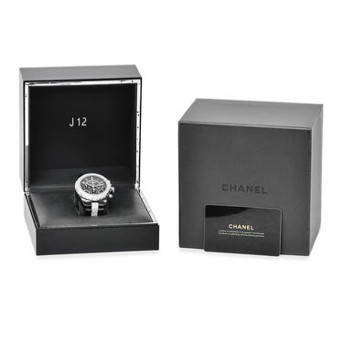 腕時計 シャネル CHANEL J12 クロノグラフ H0940 自動巻き メンズ ブラックセラミック ダイヤ アラビア 黒 ラウンド