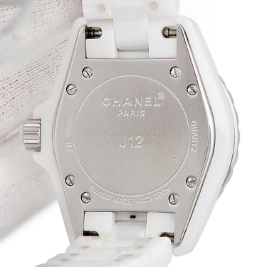 腕時計 シャネル CHANEL J12 H1628 クオーツ レディース 純正12Pダイヤ 白セラミック ホワイト