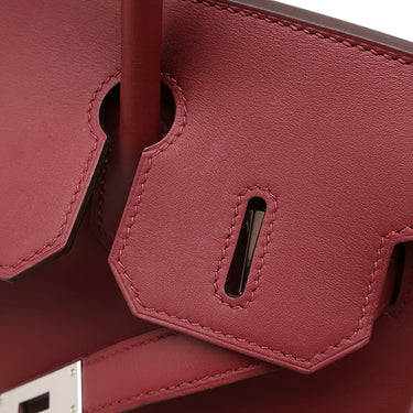 エルメス HERMES バーキン30 ルージュヴィフ ジョナサン ハンドバッグ シルバー金具 赤