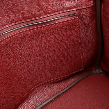 エルメス HERMES バーキン30 ルージュヴィフ ジョナサン ハンドバッグ シルバー金具 赤