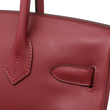 エルメス HERMES バーキン30 ルージュヴィフ ジョナサン ハンドバッグ シルバー金具 赤