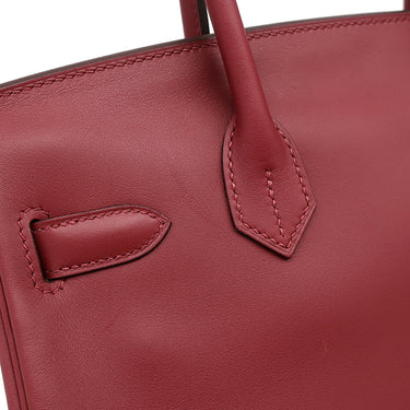 エルメス HERMES バーキン30 ルージュヴィフ ジョナサン ハンドバッグ シルバー金具 赤