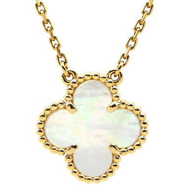 ヴァンクリーフアーペル Van Cleef & Arpels ヴィンテージ アルハンブラ ペンダント VCARA45900 パールホワイト×イエローゴールド K18YG マザーオブパール ネックレス K18YG シェル