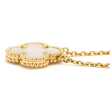 ヴァンクリーフアーペル Van Cleef & Arpels ヴィンテージ アルハンブラ ペンダント VCARA45900 パールホワイト×イエローゴールド K18YG マザーオブパール ネックレス K18YG シェル