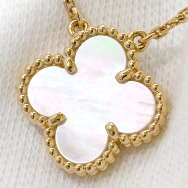 ヴァンクリーフアーペル Van Cleef & Arpels ヴィンテージ アルハンブラ ペンダント VCARA45900 パールホワイト×イエローゴールド K18YG マザーオブパール ネックレス K18YG シェル
