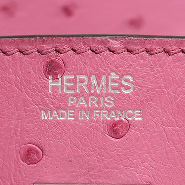 エルメス HERMES バーキン25 フューシャピンク オーストリッチ ハンドバッグ シルバー金具