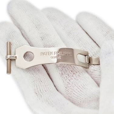 パテックフィリップ PATEK PHILIPPE 純正 シルバー K18WG 腕時計パーツ K18WG無垢製 Dバックル パーツ 替え 予備 スペア ホワイトゴールド 16ｍｍ幅対応
