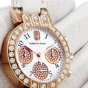 腕時計 ハリーウィンストン Harry Winston プルミエール クロノグラフ 200UCQ32R クオーツ レディース K18PG 純正ダイヤ シェル スモセコ