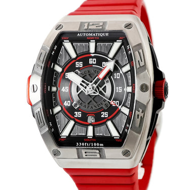 腕時計 フランクミュラー FRANCK MULLER スカファンダー 43 SKF 43 SC DT TTBR TT ER 自動巻き メンズ ブラック レッド デイト