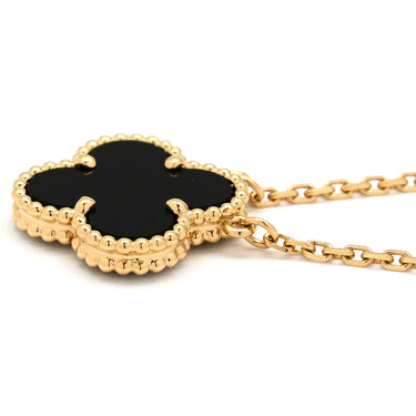 ヴァンクリーフアーペル Van Cleef & Arpels ヴィンテージ アルハンブラ ペンダント VCARA45800 ブラック×イエローゴールド K18YG オニキス ネックレス 黒 750 18K オニキス