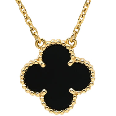 ヴァンクリーフアーペル Van Cleef & Arpels ヴィンテージ アルハンブラ VCARA45800 ブラック×イエローゴールド K18YG オニキス ネックレス Au750 18K 18金 黒 オニキス