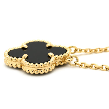 ヴァンクリーフアーペル Van Cleef & Arpels ヴィンテージ アルハンブラ VCARA45800 ブラック×イエローゴールド K18YG オニキス ネックレス Au750 18K 18金 黒 オニキス