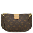 ルイヴィトン LOUIS VUITTON ミュルティ ポシェット アクセソワール M44813 カーキ モノグラムキャンバス ショルダーバッグ ゴールド金具 ポーチ