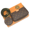 ルイヴィトン LOUIS VUITTON ミュルティ ポシェット アクセソワール M44813 カーキ モノグラムキャンバス ショルダーバッグ ゴールド金具 ポーチ