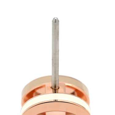 エルメス HERMES ポップアッシュ Hピアス ミニ バイカラー マロングラッセ×ホワイト メタル エナメル ピアス ピンクゴールド金具 新品 未使用 Hモチーフ