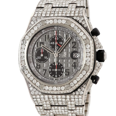 腕時計 オーデマピゲ AUDEMARS PIGUET ロイヤルオーク オフショア クロノ 26170TI.OO.1000TI.01 自動巻き メンズ ダイヤ グレー デイト 赤針